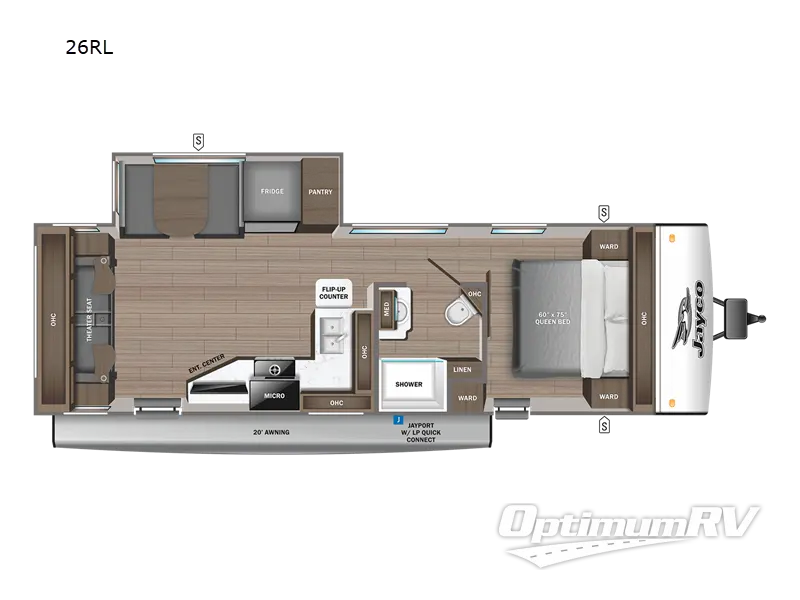 2023 Jayco Jay Feather 26RL RV Floorplan Photo