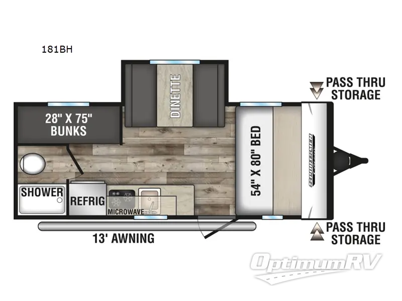 2022 KZ SPORTSMEN CLASSIC 181BH Floorplan Photo