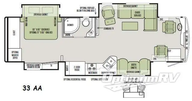 2015 Tiffin Allegro RED 33 AA RV Floorplan Photo