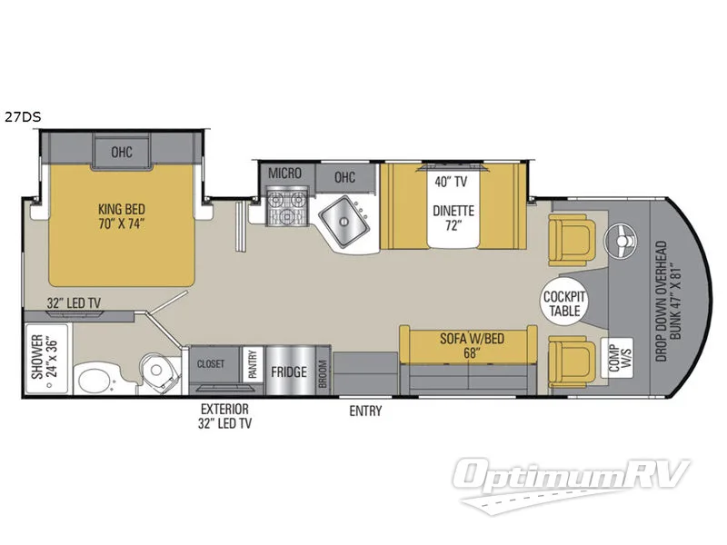 2018 Coachmen Pursuit Precision 27DS Floorplan Photo