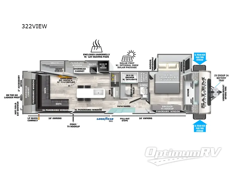 2024 Forest River Salem Hemisphere 322VIEW RV Floorplan Photo