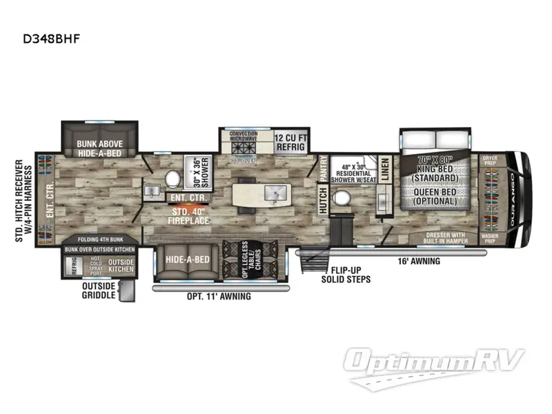 2022 KZ Durango D348BHF RV Floorplan Photo