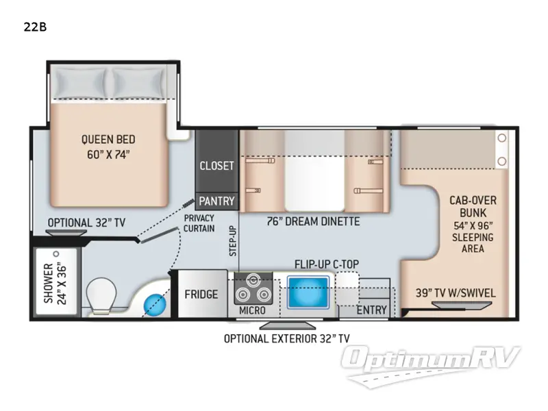 2022 Thor Chateau 22B RV Floorplan Photo