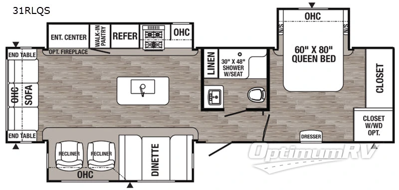 2019 Palomino Puma 31RLQS Floorplan Photo