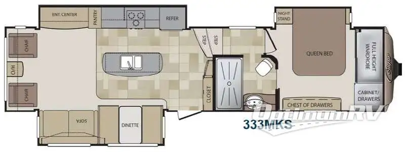 2014 Keystone Cougar 333MKS Floorplan Photo