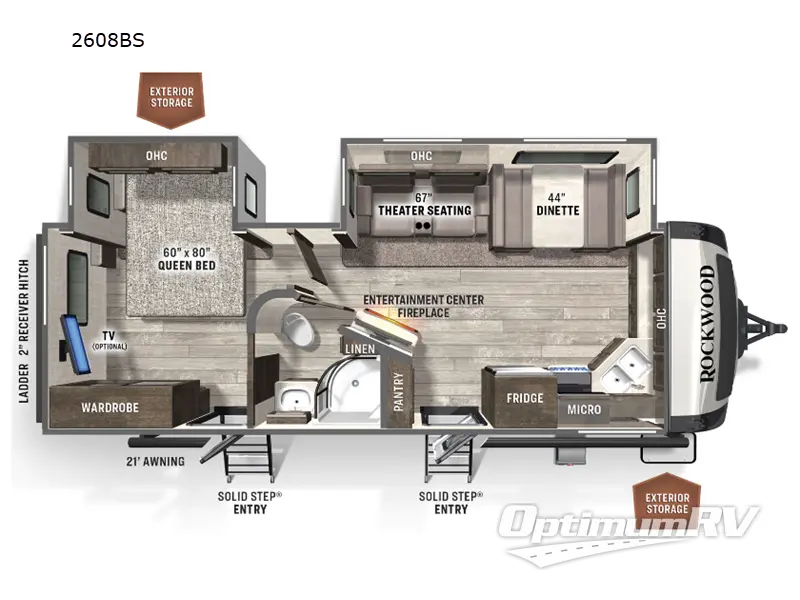2022 Forest River Rockwood Ultra Lite 2608BS Floorplan Photo