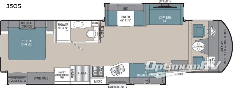 2020 Coachmen Mirada 35OS Floorplan Photo