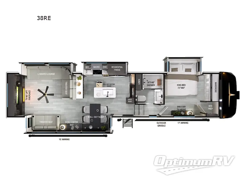 2026 Heartland Bighorn 38RE RV Floorplan Photo