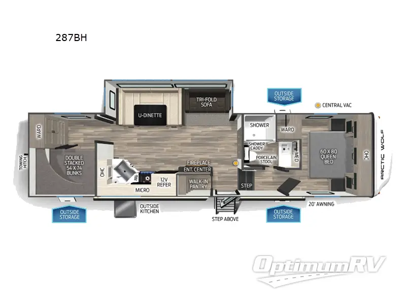 2025 Forest River Cherokee Arctic Wolf 287BH RV Floorplan Photo
