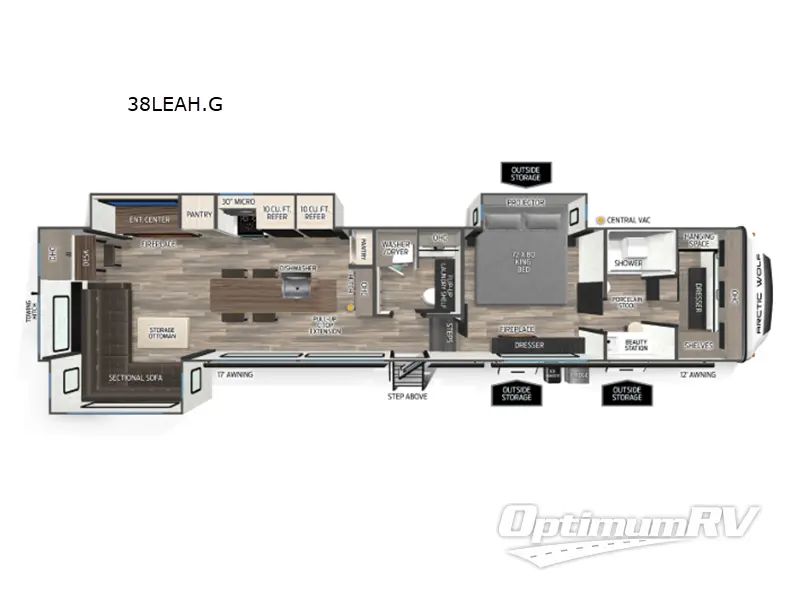 2026 Forest River Cherokee Arctic Wolf 38LEAH.G RV Floorplan Photo