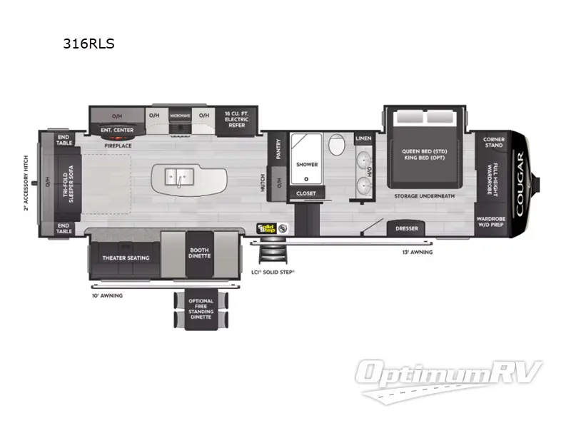 2023 Keystone Cougar 316RLS RV Floorplan Photo