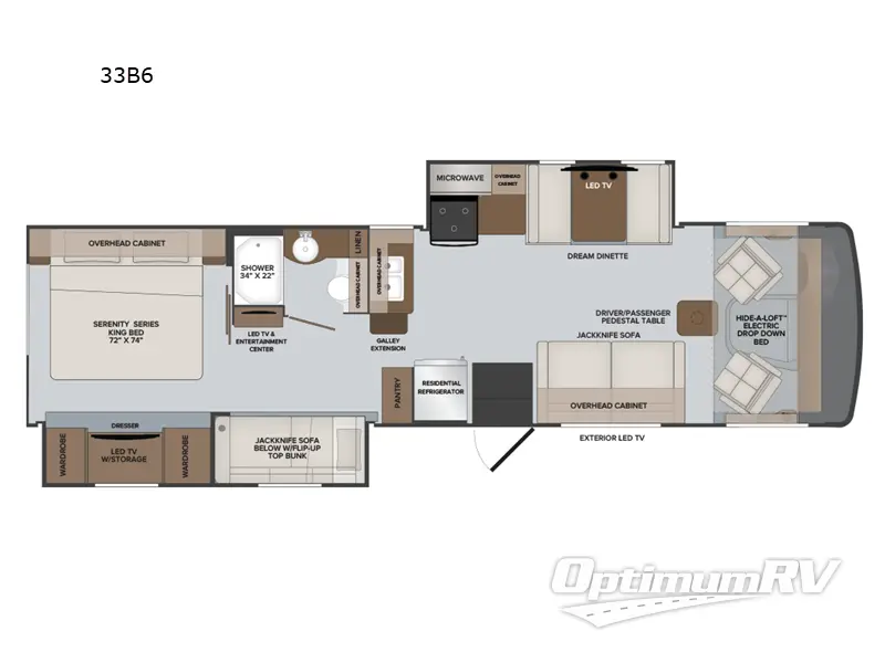 2024 Holiday Rambler Admiral 33B6 RV Floorplan Photo