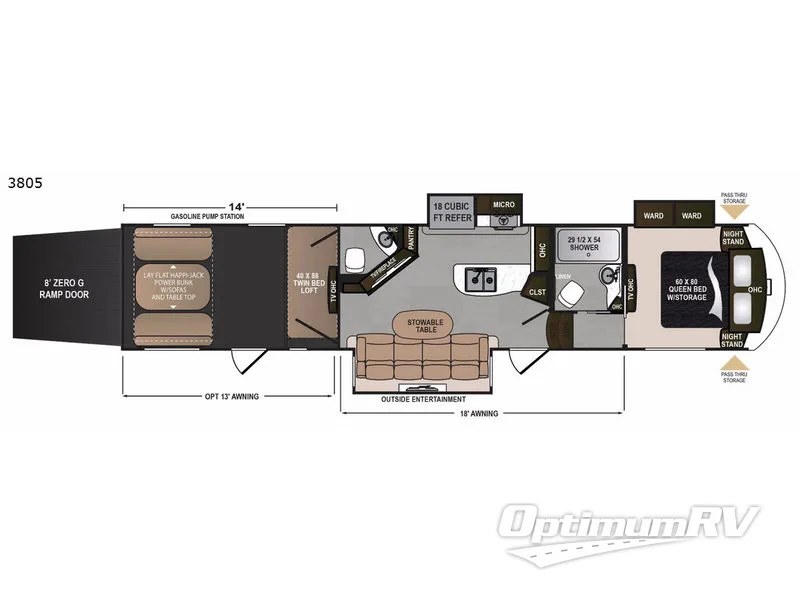 2018 Dutchmen Voltage V3805 RV Floorplan Photo