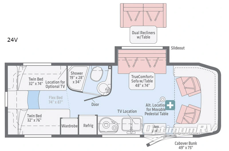 2018 Winnebago Navion 24V RV Floorplan Photo