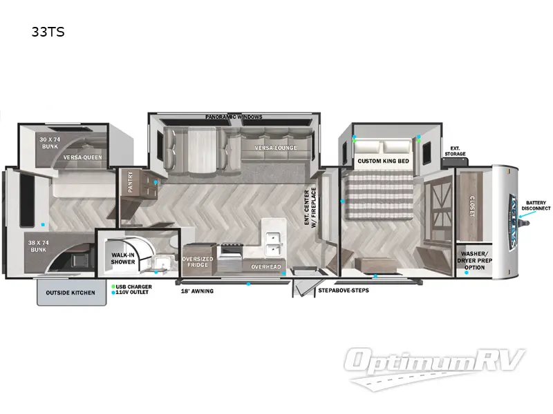 2022 Forest River Salem 33TS RV Floorplan Photo