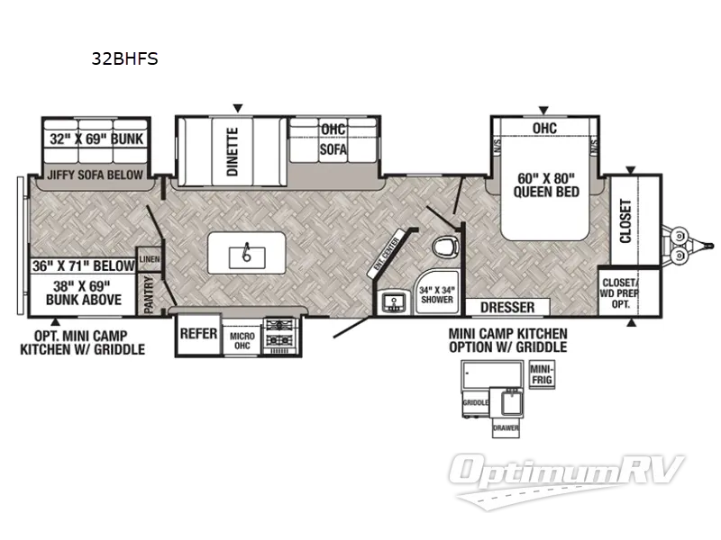 2022 Palomino Puma 32BHFS RV Floorplan Photo