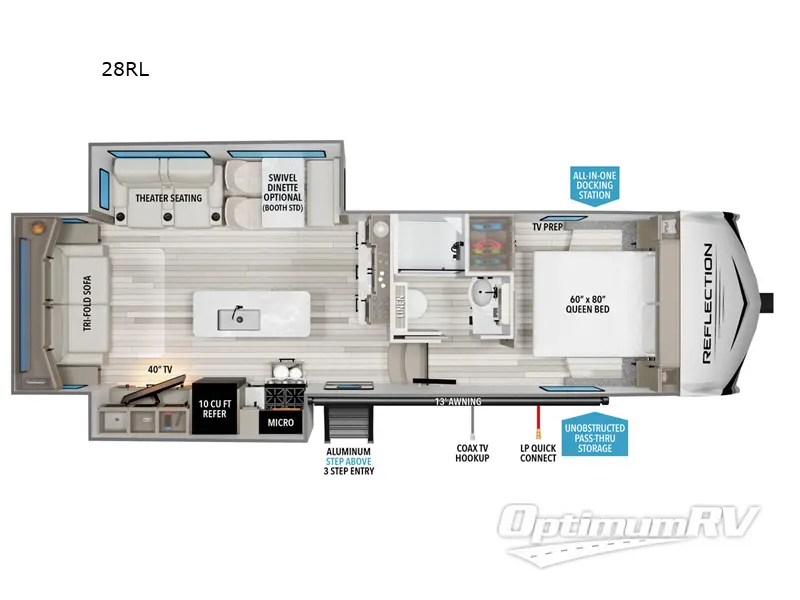 2025 Grand Design Reflection 100 Series 28RL Floorplan Photo