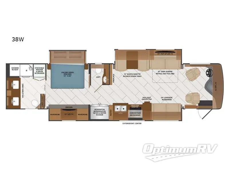 2021 Fleetwood Discovery 38W Floorplan Photo