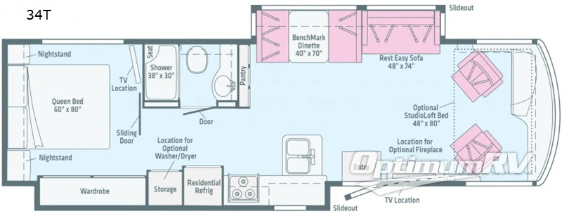 2019 Winnebago Forza 34T RV Floorplan Photo