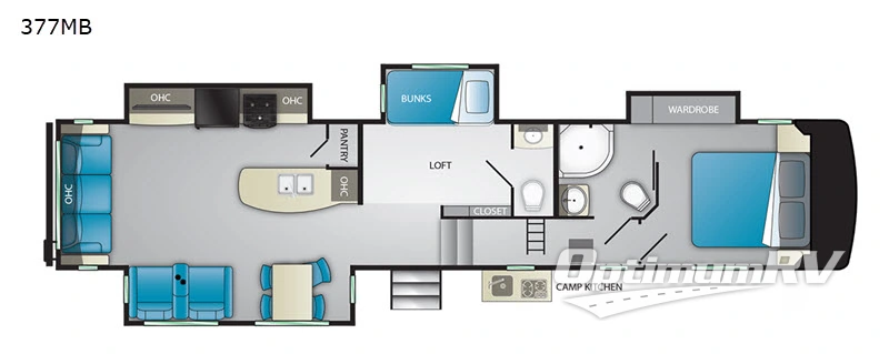 2019 Heartland Milestone 377MB RV Floorplan Photo