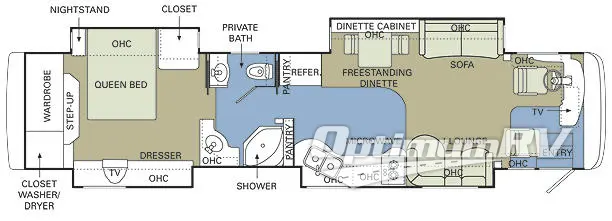 2006 Holiday Rambler Imperial 42PBQ RV Floorplan Photo