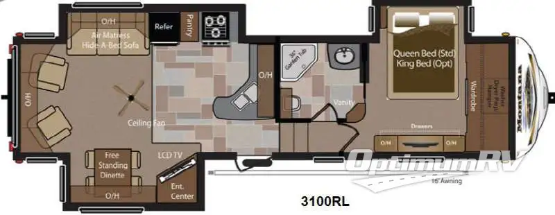 2013 Keystone Montana 3100RL Floorplan Photo