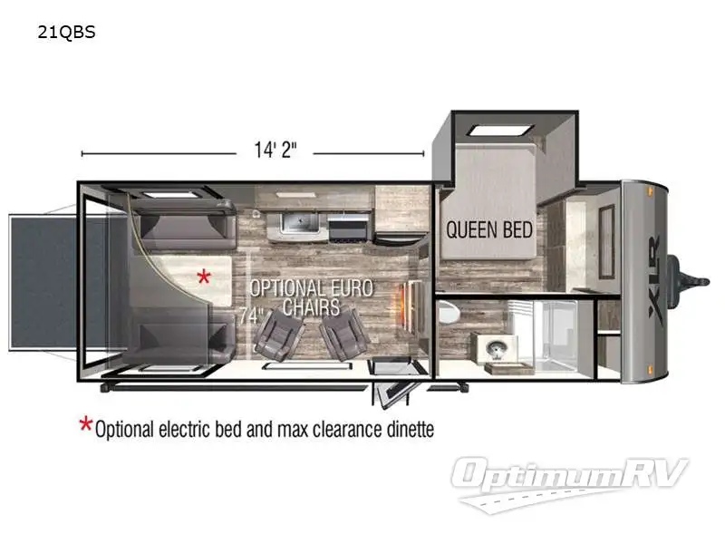 2021 Forest River XLR Boost 21QBS RV Floorplan Photo