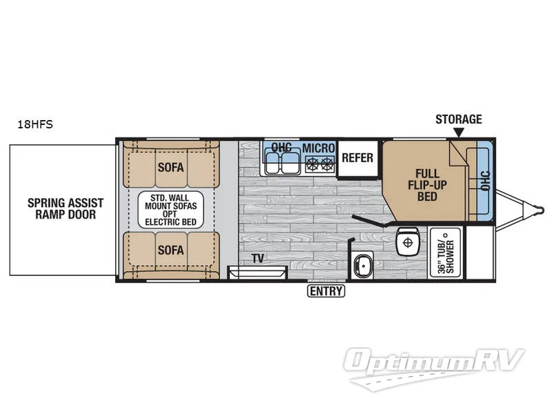 2017 Forest River XLR Hyper Lite 18HFS RV Floorplan Photo