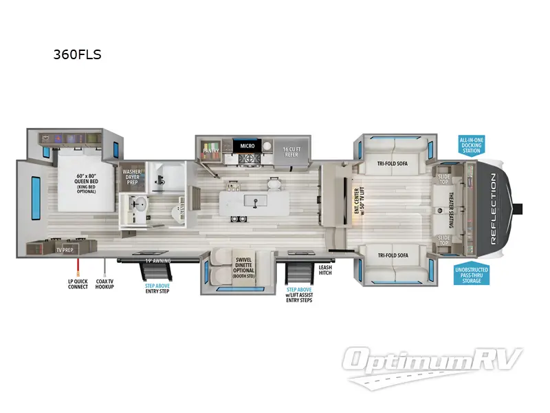 2025 Grand Design Reflection 360FLS RV Floorplan Photo