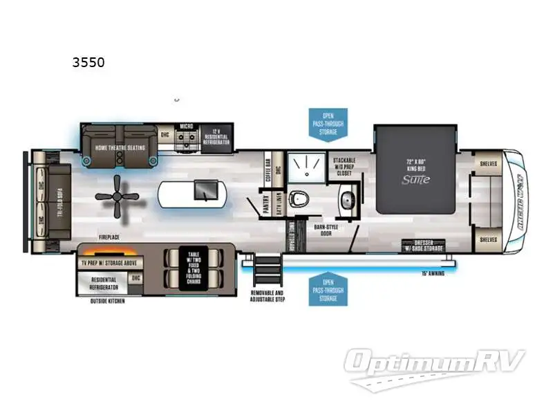 2021 Forest River Cherokee Arctic Wolf 3550SUITE RV Floorplan Photo