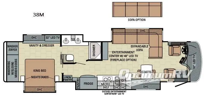 2015 Entegra Aspire 38M RV Floorplan Photo