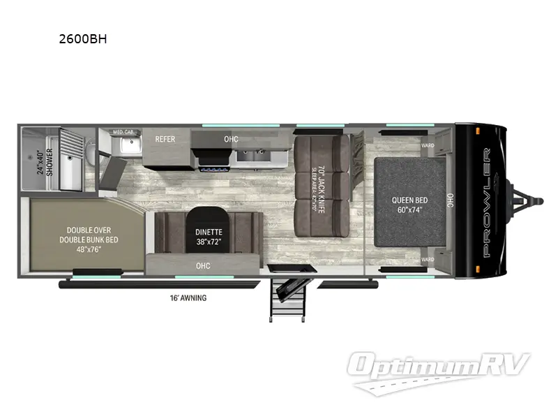 2026 Heartland Prowler 2600BH RV Floorplan Photo