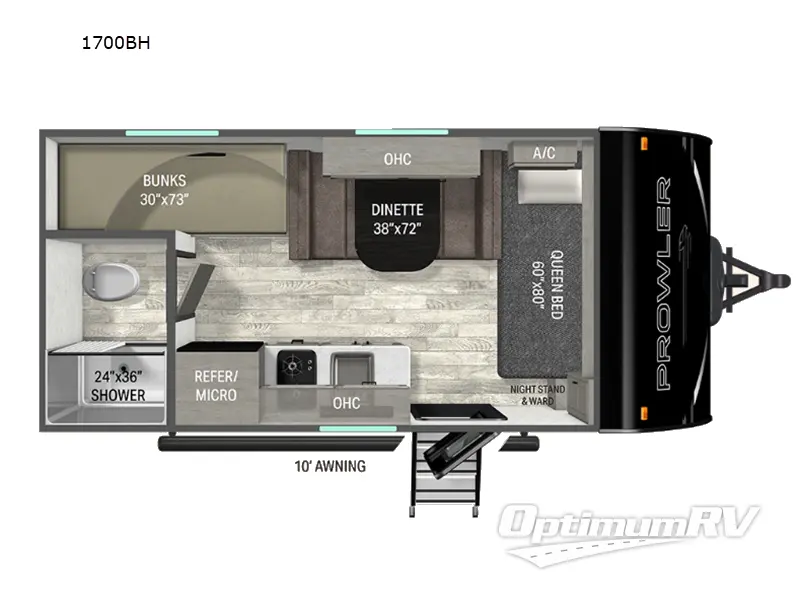 2027 Heartland Prowler 1700BH RV Floorplan Photo