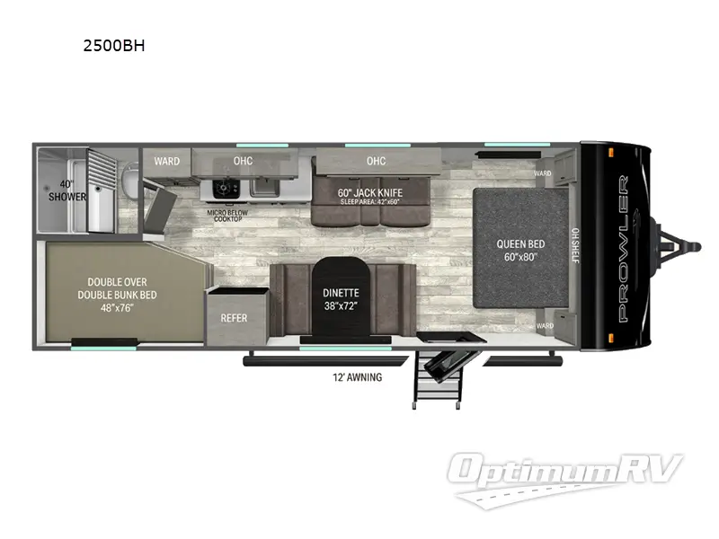2026 Heartland Prowler 2500BH RV Floorplan Photo