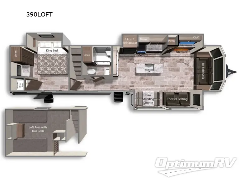 2024 Dutchmen Aspen Trail 390LOFT RV Floorplan Photo