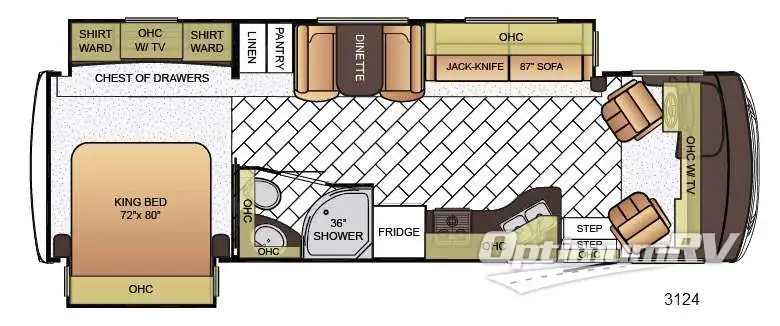 2016 Newmar Bay Star 3124 RV Floorplan Photo