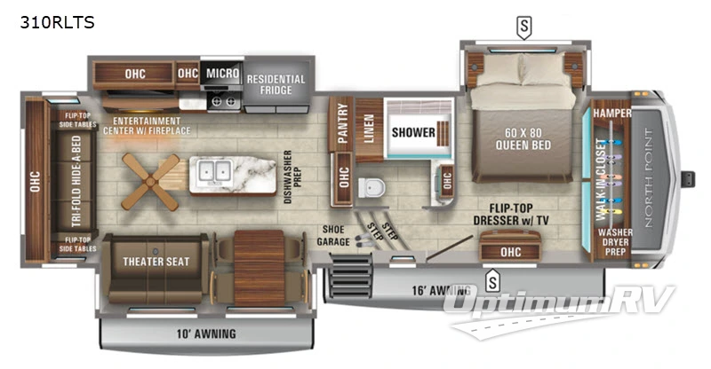 2021 Jayco North Point 310RLTS RV Floorplan Photo