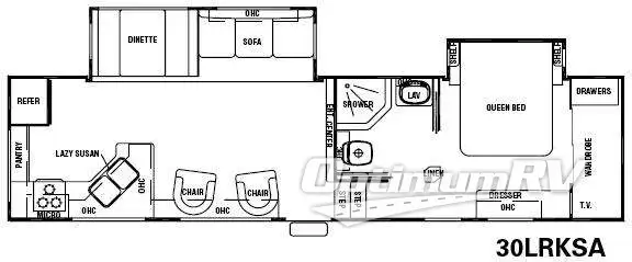 2008 Forest River Cedar Creek Silverback 30LRKSA RV Floorplan Photo