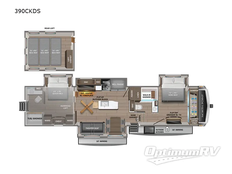 2023 Jayco North Point 390CKDS RV Floorplan Photo