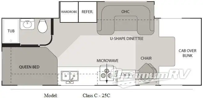 2011 Four Winds Four Winds 25C RV Floorplan Photo