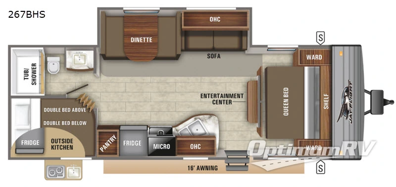 2020 Jayco Jay Flight SLX 8 267BHS RV Floorplan Photo