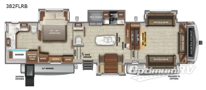 2021 Jayco North Point 382FLRB Floorplan Photo