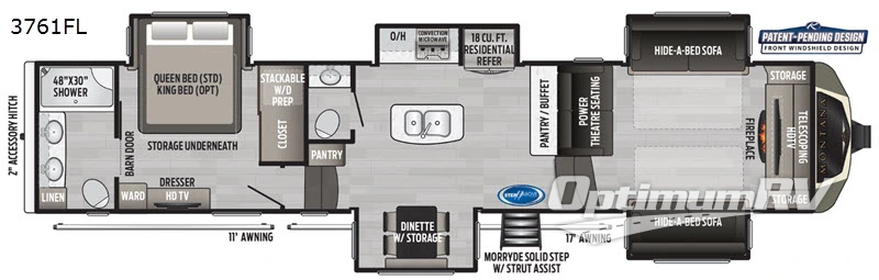 2020 Keystone Montana 3761FL RV Floorplan Photo