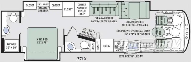 2015 Thor Challenger 37LX Floorplan Photo