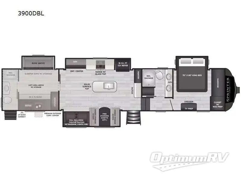 2023 Keystone Sprinter Limited 3900DBL Floorplan Photo