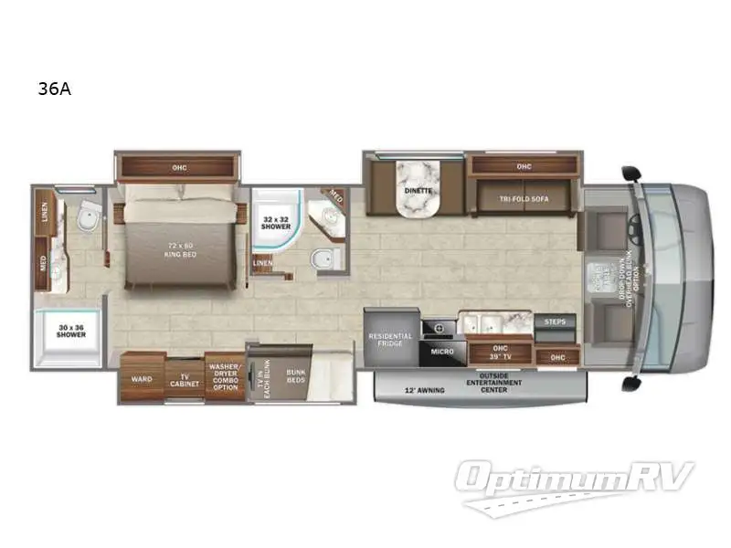 2022 Jayco Precept 36A RV Floorplan Photo