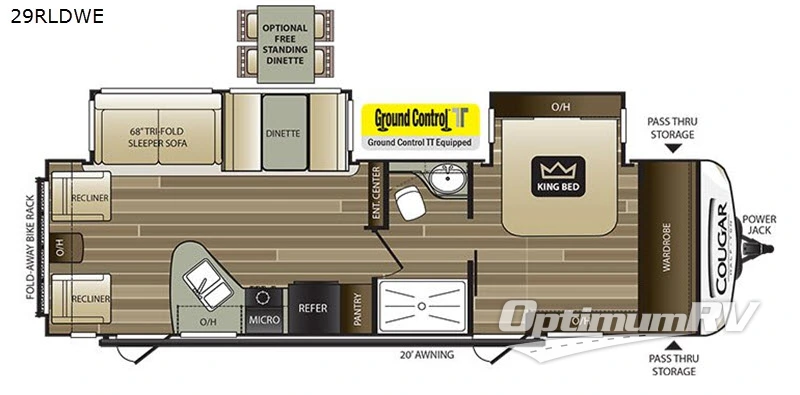 2018 Keystone Cougar Half-Ton Series 29RLDWE RV Floorplan Photo