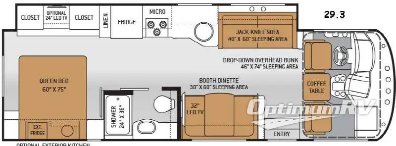 2015 Thor ACE 29.3 Floorplan Photo