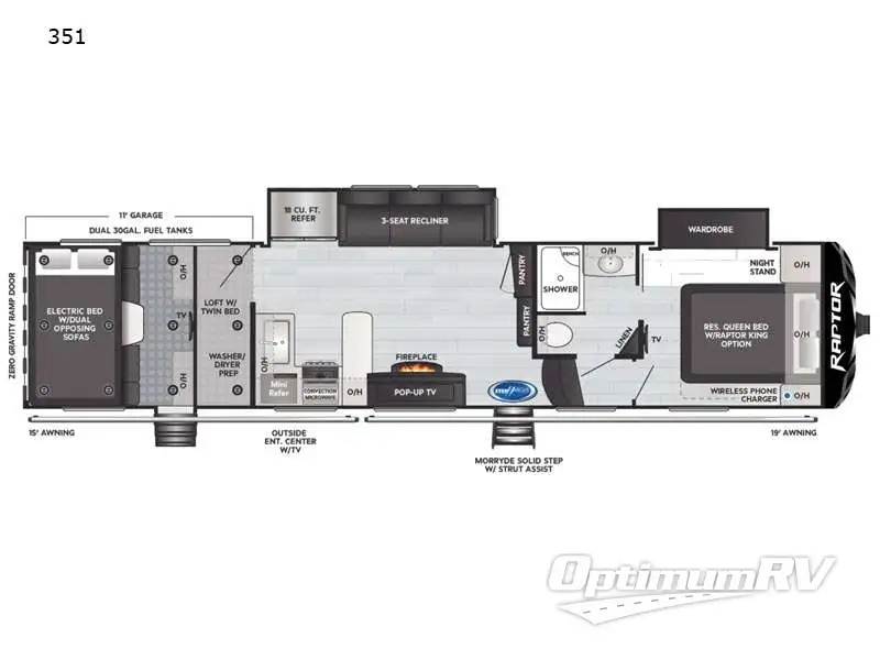 2021 Keystone Raptor 351 RV Floorplan Photo