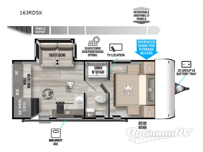 2023 Forest River Salem FSX 163RDSK RV Floorplan Photo